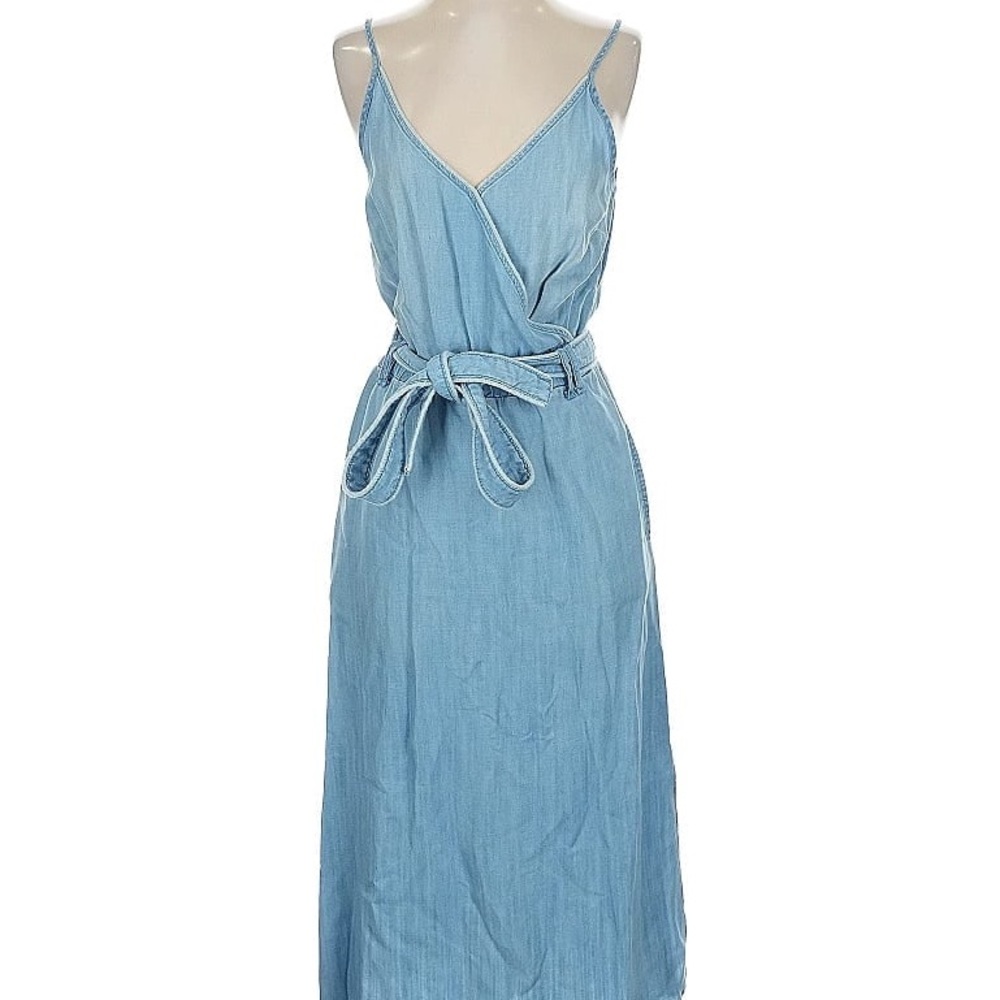 Light Blue Denim/ Chambray Wrap Dress
